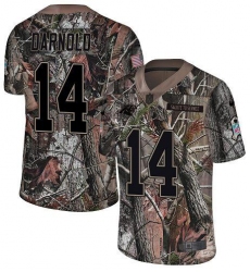 Men's Nike Carolina Panthers #14 Sam Darnold Camo Stitched NFL Limited Rush Realtree Jersey