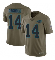 Men's Nike Carolina Panthers #14 Sam Darnold Olive Stitched NFL Limited 2017 Salute To Service Jersey