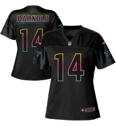 Women's Nike Carolina Panthers #14 Sam Darnold Black NFL Fashion Game Jersey