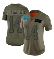 Women's Nike Carolina Panthers #14 Sam Darnold Camo Stitched NFL Limited 2019 Salute To Service Jersey