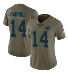 Women's Nike Carolina Panthers #14 Sam Darnold Olive Stitched NFL Limited 2017 Salute To Service Jersey