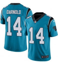 Youth Nike Carolina Panthers #14 Sam Darnold Blue Stitched NFL Limited Rush Jersey