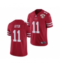 Men's San Francisco 49ers #11 Brandon Aiyuk Red 2021 75th Anniversary Vapor Untouchable Limited Jersey