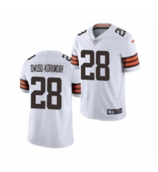 Men's Cleveland Browns #28 Jeremiah Owusu-Koramoah 2021 Draft White Vapor Untouchable Limited Jersey