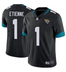 Men's Nike Jacksonville Jaguars #1 Travis Etienne Black Team Color Stitched NFL Vapor Untouchable Limited Jersey