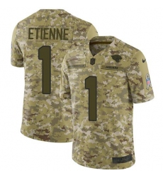 Men's Nike Jacksonville Jaguars #1 Travis Etienne Camo Stitched NFL Limited 2018 Salute To Service Jersey