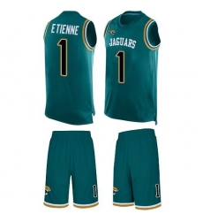 Men's Nike Jacksonville Jaguars #1 Travis Etienne Teal Green Alternate Stitched NFL Limited Tank Top Suit Jersey