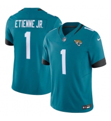 Men's Nike Jacksonville Jaguars #1 Travis Etienne Teal Vapor F.U.S.E. Limited Jersey