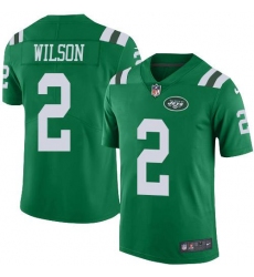 Men's Nike New York Jets #2 Zach Wilson Green Stitched NFL Limited Rush Jersey