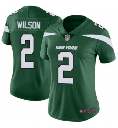 Women's Nike New York Jets #2 Zach Wilson Green Team Color Stitched NFL Vapor Untouchable Limited Jersey