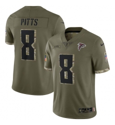 Men's Atlanta Falcons #8 Kyle Pitts Nike 2022 Salute To Service Limited Jersey - Olive