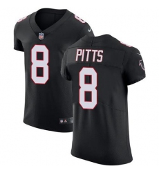 Men's Nike Atlanta Falcons #8 Kyle Pitts Black Alternate Stitched NFL Vapor Untouchable Elite Jersey