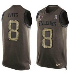 Men's Nike Atlanta Falcons #8 Kyle Pitts Green Stitched NFL Limited Salute To Service Tank Top Jersey