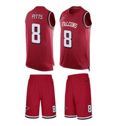 Men's Nike Atlanta Falcons #8 Kyle Pitts Red Team Color Stitched NFL Limited Tank Top Suit Jersey