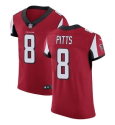 Men's Nike Atlanta Falcons #8 Kyle Pitts Red Team Color Stitched NFL Vapor Untouchable Elite Jersey