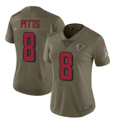 Women's Nike Atlanta Falcons #8 Kyle Pitts Olive Stitched NFL Limited 2017 Salute To Service Jersey