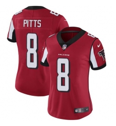 Women's Nike Atlanta Falcons #8 Kyle Pitts Red Team Color Stitched NFL Vapor Untouchable Limited Jersey