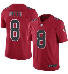 Youth Nike Atlanta Falcons #8 Kyle Pitts Red Stitched NFL Limited Rush Jersey