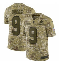 Men's Nike New Orleans Saints #9 Drew Brees Limited Camo 2018 Salute to Service NFL Jer