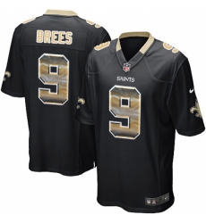 Youth Nike New Orleans Saints #9 Drew Brees Limited Black Strobe NFL Jersey