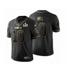 Men's Kansas City Chiefs #10 Tyreek Hill Black Golden Super Bowl LV Jersey