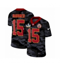 Men's Kansas City Chiefs #15  Patrick Mahomes Camo Red Super Bowl LV Jersey