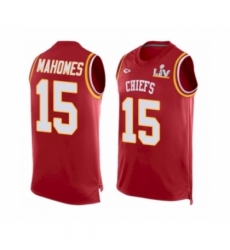 Men's  Kansas City Chiefs #15 Patrick Mahomes Red Limited Super Bowl LV Jersey