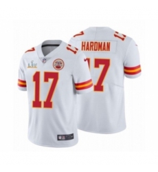 Men's Kansas City Chiefs #17 Mecole Hardman White 2021 Super Bowl LV Jersey