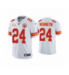 Men's  Kansas City Chiefs #24 DeAndre Washington White Super Bowl LV Jersey