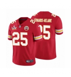 Men's  Kansas City Chiefs #25 Clyde Edwards Helaire Red Super Bowl LV Jersey