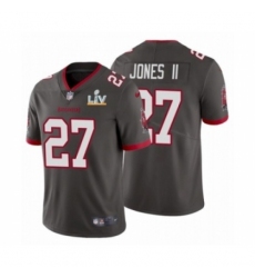 Men's Kansas City Chiefs #27 Ronald Jones II Pewter Super Bowl LV Jersey