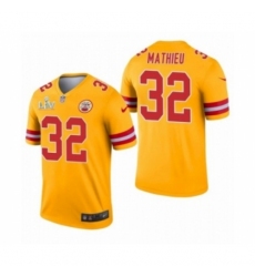 Men's Kansas City Chiefs #32 Tyrann Mathieu Gold 2021 Super Bowl LV Jersey