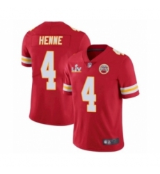 Men's  Kansas City Chiefs #4  Chad Henne Red 2021 Super Bowl LV Jersey