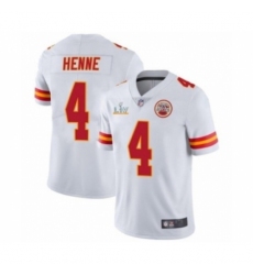 Men's  Kansas City Chiefs #4 Chad Henne White 2021 Super Bowl LV Jersey