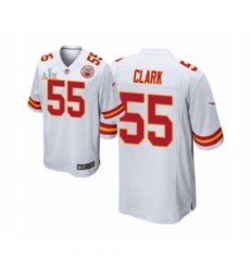 Men's  Kansas City Chiefs #55  Frank Clark Game White 2021 Super Bowl LV Jersey