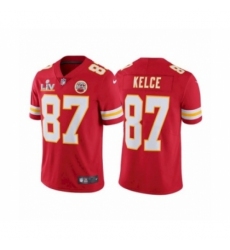 Men's Kansas City Chiefs #87 Travis Kelce Red 2021 Super Bowl LV Jersey