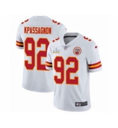 Men's Kansas City Chiefs #92 Tanoh Kpassagnon White Super Bowl LV Jersey