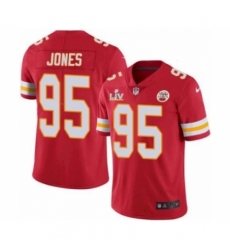 Men's  Kansas City Chiefs #95 Chris Jones Red 2021 Super Bowl LV Jersey