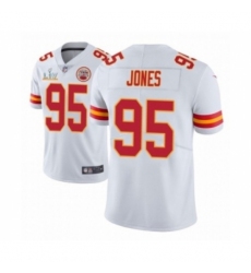 Men's  Kansas City Chiefs #95 Chris Jones White 2021 Super Bowl LV Jerse