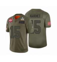 Youth Kansas City Chiefs #15 Patrick Mahomes II Camo Super Bowl LV Jersey