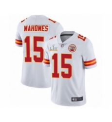 Youth Kansas City Chiefs #15 Patrick Mahomes II White Super Bowl LV Jersey