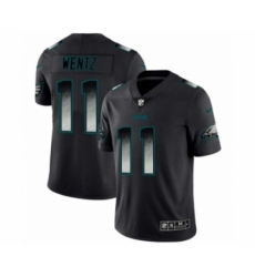 Men Philadelphia Eagles #11 Carson Wentz Black Smoke Fashion Limited Jersey