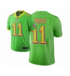 Men Philadelphia Eagles #11 Carson Wentz Green Vapor Limited City Edition Jersey