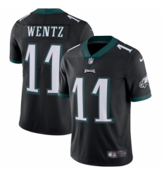 Men's Nike Philadelphia Eagles #11 Carson Wentz Black Alternate Vapor Untouchable Limited Player NFL Jersey