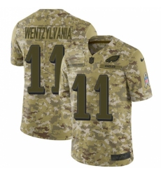 Men's Nike Philadelphia Eagles #11 Carson Wentz Camo Wentzylvania Limited 2018 Salute to Service NFL Jersey