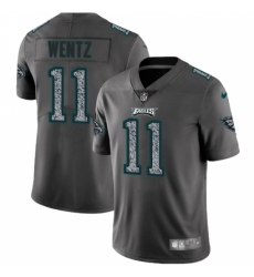 Men's Nike Philadelphia Eagles #11 Carson Wentz Gray Static Vapor Untouchable Limited NFL Jersey