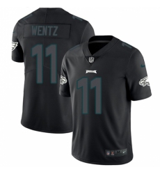 Men's Nike Philadelphia Eagles #11 Carson Wentz Limited Black Rush Impact NFL Jersey