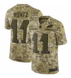 Men's Nike Philadelphia Eagles #11 Carson Wentz Limited Camo 2018 Salute to Service NFL Jersey