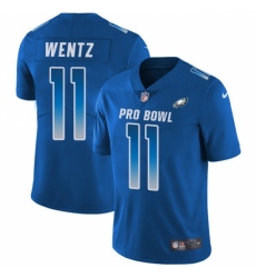 Men's Nike Philadelphia Eagles #11 Carson Wentz Limited Royal Blue 2018 Pro Bowl NFL Jersey