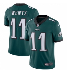 Men's Nike Philadelphia Eagles #11 Carson Wentz Midnight Green Team Color Vapor Untouchable Limited Player NFL Jersey